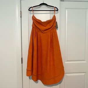 Strapless Orange Eva Mendes Dress